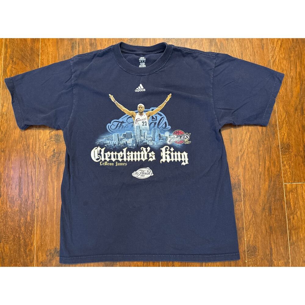 Lebron James Cleveland King NBA Finals T Shirt Size Medium Blue Cotton 2007